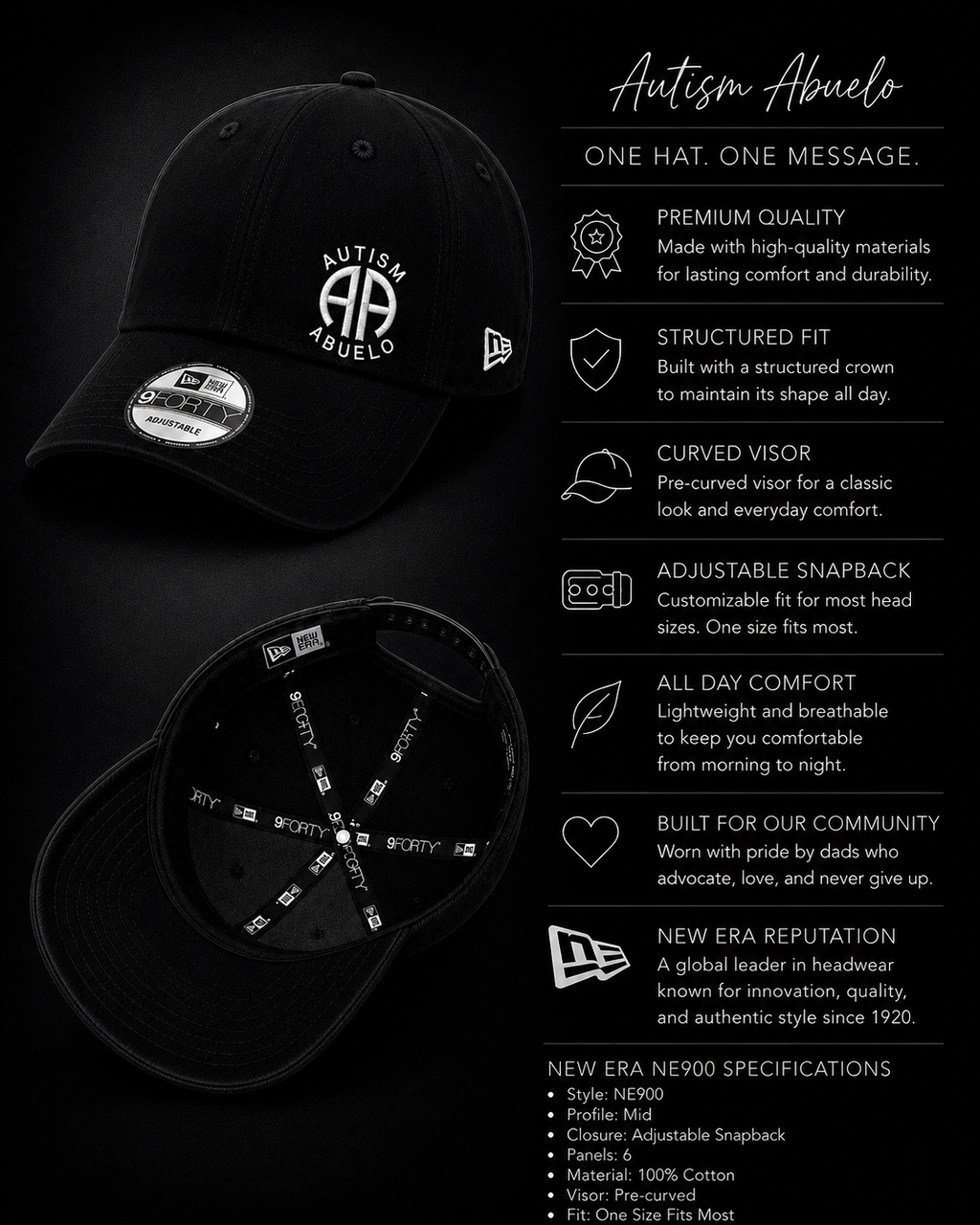 Autism Abuelo New Era Cap