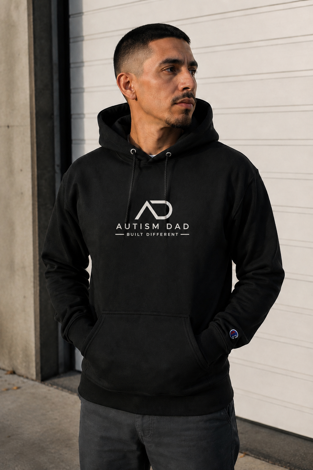 Autism Dad Built Different — Champion® Hoodie