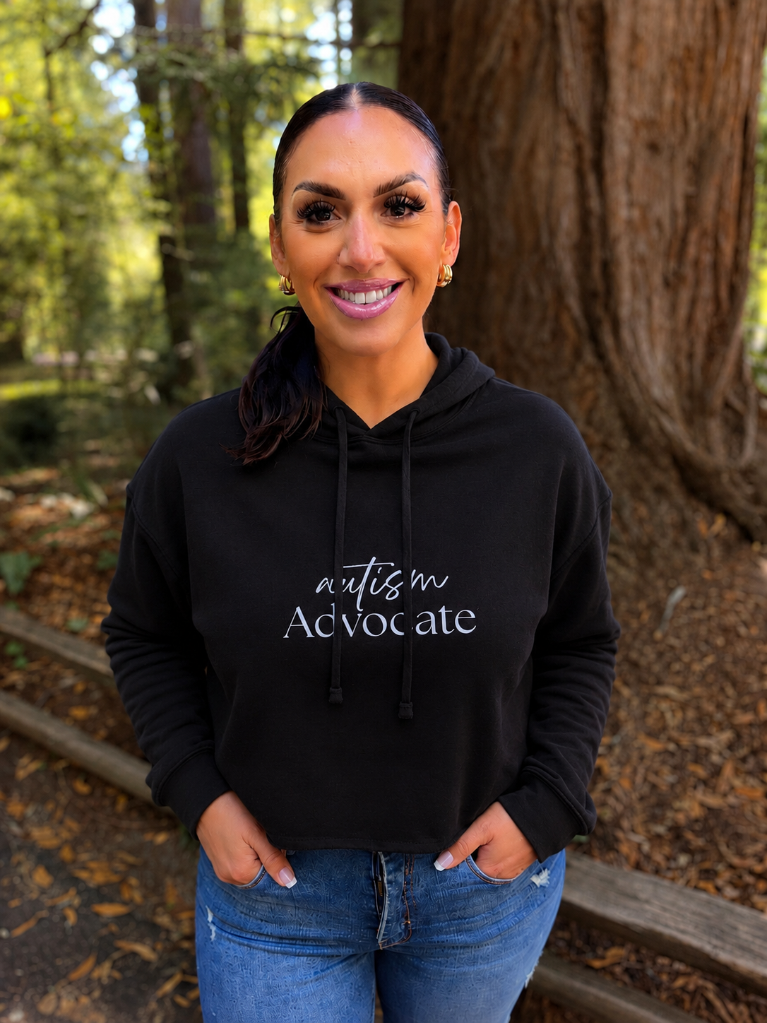 Autism Advocate Lightweight Crop Hoodie